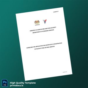 Printable Malaysia Department of Veterinary Services Business Registration Certificate Template (Word & PDF) Image Preview - PrintDocs