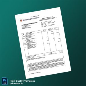 Malaysia Hong Leong Islamic Bank Statement Template in Word and PDF formats
