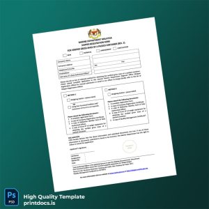 Printable Malaysia Marine Department Shipper Registration Form Template (Word & PDF) Image Preview - PrintDocs