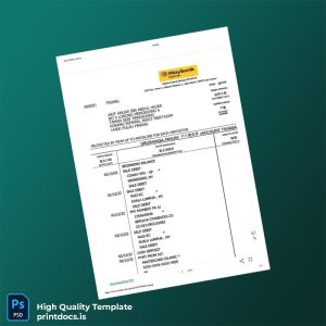 Malaysia Maybank Bank Statement Template in Word and PDF formats