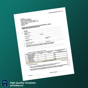 Printable Malaysia Nursing Board Verification of Registration Form Template (Word & PDF) Image Preview - PrintDocs