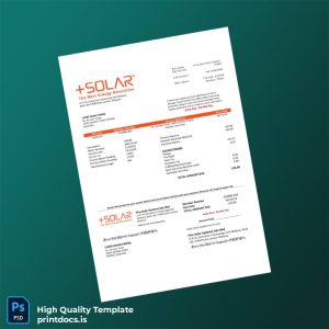 Malaysia Plus Solar Systems Sdn Bhd Editable Utility Bill Template in Word and PDF formats