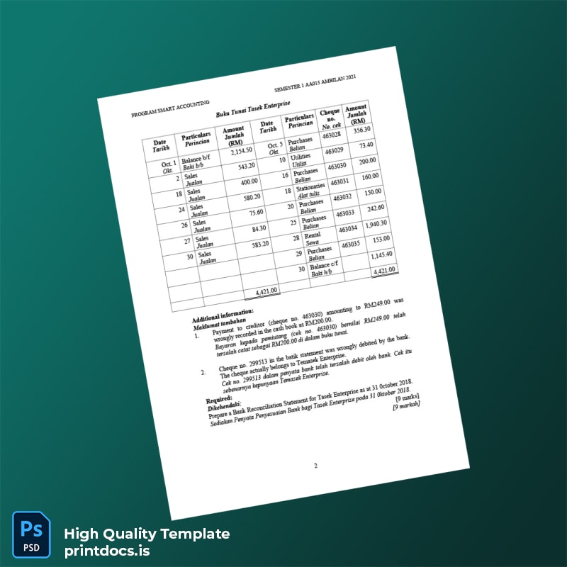 Malaysia Template in Word and PDF formats page 2