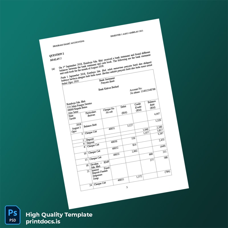 Malaysia Template in Word and PDF formats page 3