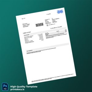 Mauritius Bank Statement Template in Word and PDF formats