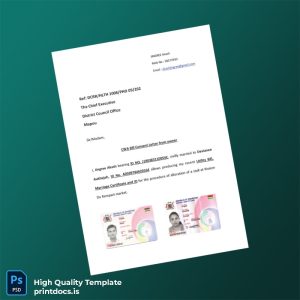 Mauritius District Council Office Mapou Editable CWA Bill Consent Letter Template in Word and PDF formats