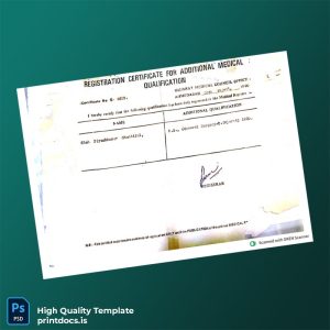 Printable Medical Council Registration Certificate Template (Word & PDF) Image Preview - PrintDocs