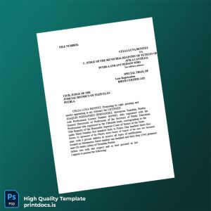 Printable Mexico Municipal Registry Late Registration Petition for Birth Certificate Template (Word & PDF) Image Preview - PrintDocs