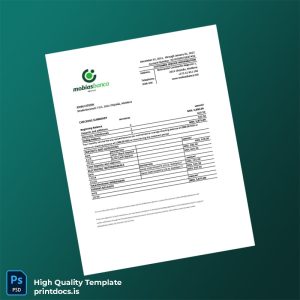 Moldova Mobiasbanca Bank Statement Template in Word and PDF formats