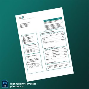 Mongolia Mongolia Energy Corporation Editable Electricity Bill Template in Word and PDF formats