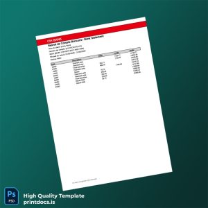 Morocco CIH Bank Statement Template in Word and PDF formats