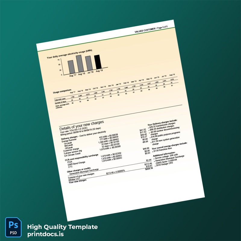 N_A Editable Electricity Bill Template in Word and PDF formats page 4