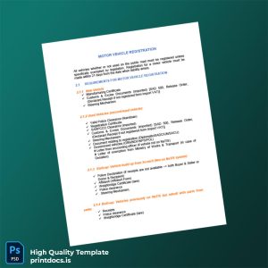 Printable Namibia Ministry of Transport Motor Vehicle Registration Guide Template (Word & PDF) Image Preview - PrintDocs