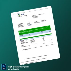 Netherlands KPN B V Editable Utility Bill Template in Word and PDF formats
