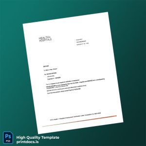 Printable New York City Health Hospitals Employment Verification Letter Template (Word & PDF) Image Preview - PrintDocs