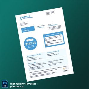 New Zealand EnergyA Editable Electricity Bill Template in Word and PDF formats