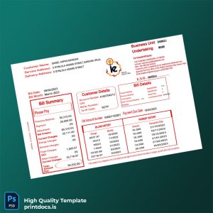Nigeria Ikeja Electric Editable Utility Bill Template in Word and PDF formats