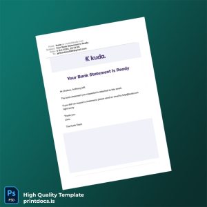 Nigeria Kuda Bank Statement Template in Word and PDF formats