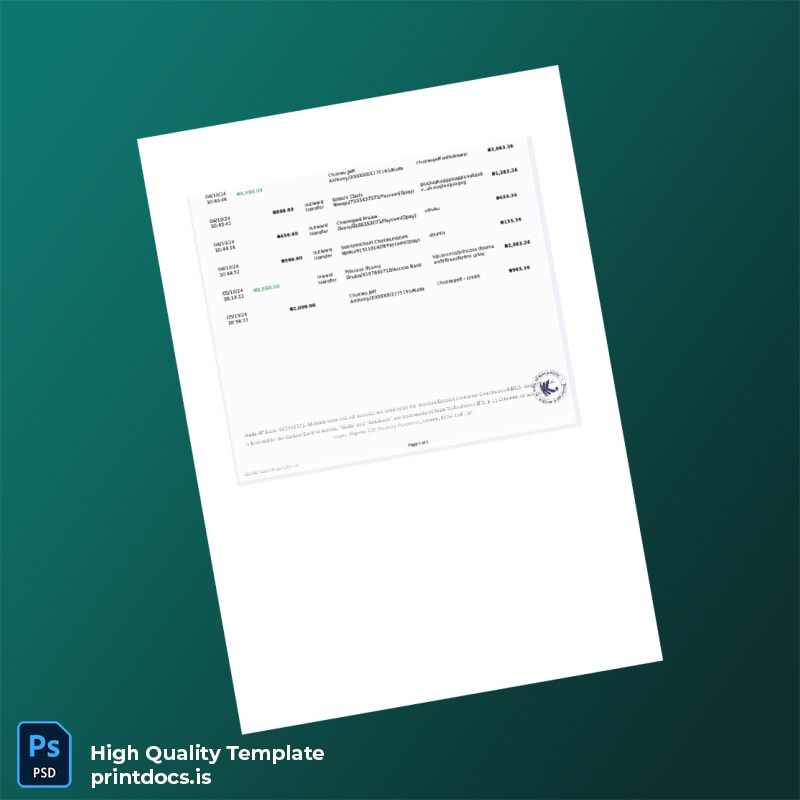 Nigeria Kuda Bank Statement Template in Word and PDF formats page 3