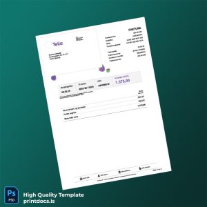 Norway Telia Norge AS Editable Phone Bill Template in Word and PDF formats