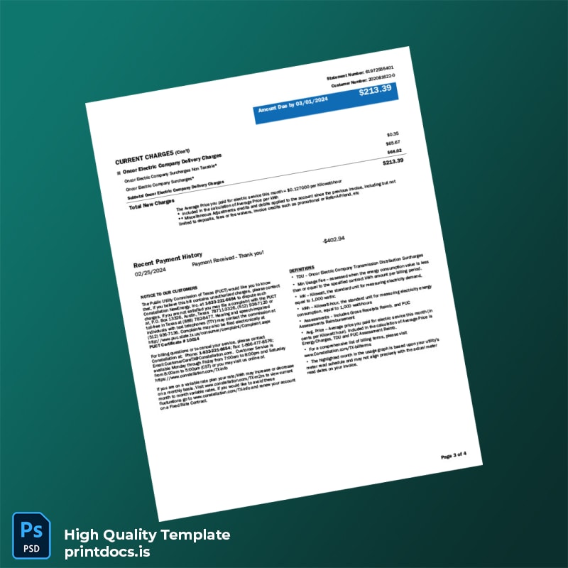 Not Specified Editable Bill Template in Word and PDF formats page 3