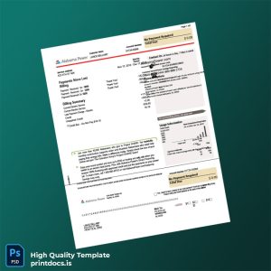 Not Specified Editable Utility Bill Template in Word and PDF formats