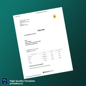 PLN Editable Utility Bill Template in Word and PDF formats