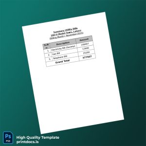 Pakistan 180-H Model Town Editable Utility Bill Template in Word and PDF formats