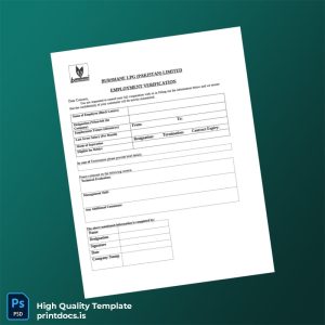 Printable Pakistan Burshane LPG Employment Verification Letter Template (Word & PDF) Image Preview - PrintDocs