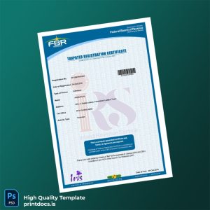 Printable Pakistan Inland Revenue Service Tax Registration Certificate Template (Word & PDF) Image Preview - PrintDocs