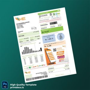 Pakistan KE Editable Electricity Bill Template in Word and PDF formats
