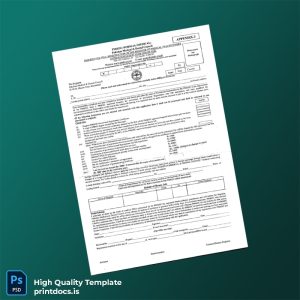 Printable Pakistan Medical Dental Council Full Registration Application Form Template (Word & PDF) Image Preview
