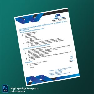 Pakistan Multan Trade Center Editable Business Registration Template in Word and PDF formats