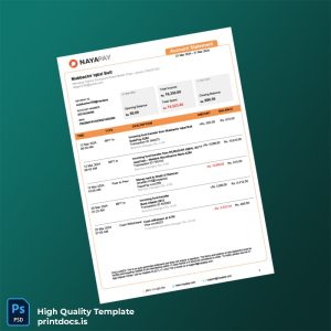 Pakistan NayaPay Bank Statement Template in Word and PDF formats