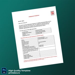 Printable Pakistan Orient Group of Companies Employment Verification Letter Template (Word & PDF) Image Preview - PrintDocs