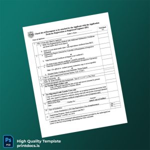 Printable Pakistan Pakistan Engineering Council Registration Certificate Template (Word & PDF) Image Preview