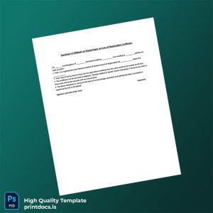 Printable Pakistan Pakistan Medical Dental Council Duplicate Affidavit Loss of Registration Certificate Template (Word & PDF) Image Preview