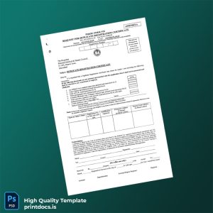 Printable Pakistan Pakistan Medical Dental Council Duplicate Registration Certificate Template (Word & PDF) Image Preview