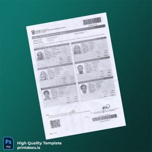 Printable Pakistan Registrar General Family Registration Certificate Template (Word & PDF) Image Preview