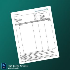 Pakistan Standard Chartered Bank Statement Template in Word and PDF formats