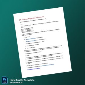 Printable Philippines Bureau of Internal Revenue Registration Certificate Template (Word & PDF) Image Preview - PrintDocs