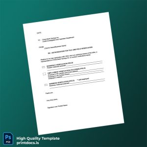 Printable Philippines China Bank Savings Inc Employment Verification Letter Template (Word & PDF) Image Preview - PrintDocs