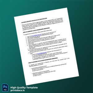 Printable Philippines PhilGEPS Certificate of Registration Template (Word & PDF) Image Preview