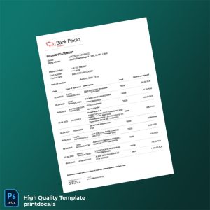 Poland Bank Pekao S A Billing Statement Template in Word and PDF formats