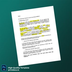 Printable Progressive Employment Verification Letter Template (Word & PDF) Image Preview - PrintDocs