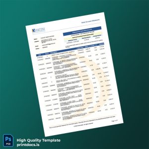 Qatar Doha Bank Statement Template in Word and PDF formats