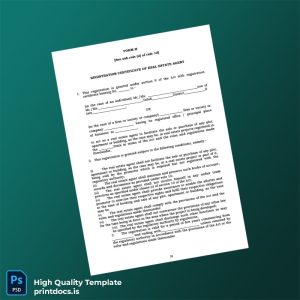 Printable Real Estate Regulatory Authority Registration Certificate Template (Word & PDF) Image Preview