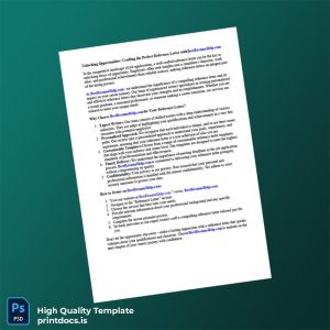 Printable Reference Letter for Employee to Bank Employment Verification Letter Template (Word & PDF) Image Preview - PrintDocs