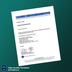 Printable Royal Caribbean Group Employment Verification Letter Template (Word & PDF) Image Preview - PrintDocs