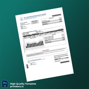 Saint Lucia St Lucia Electricity Services Limited Editable Electricity Bill Template in Word and PDF formats